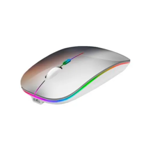 Mouse Nextep Inalámbrico Recargable Delgado/Silencioso RGB 1600 dpi Color Plata