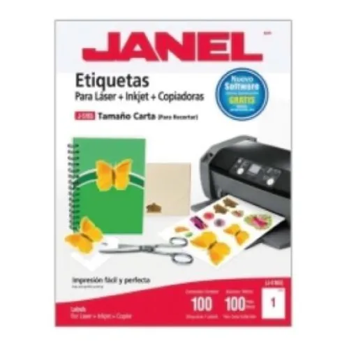 ETIQUETA JANEl 109 P/LASER 5165 216X279 MM C/100