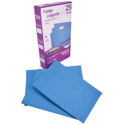 Folder Acco Colgante Oficio Color Azul c/25 Piezas