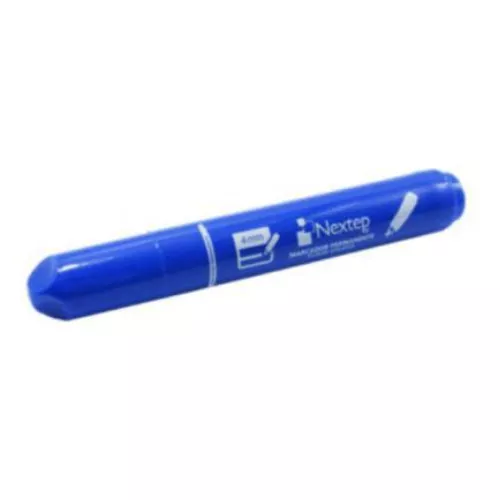 Marcador Permanente Nextep Punta Gruesa Cincel 4mm Azul