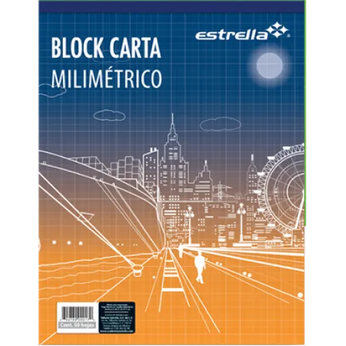 BLOCK ESTRELLA CARTA MILIMETRICO 50 HJS