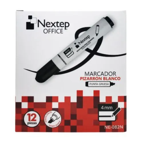 Marcador Nextep para Pizarrón Blanco Color Negro C/12 Pzas