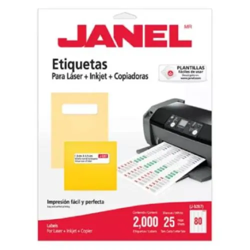 ETIQUETA JANEL LASER J-5267 1.3 X 4.5 CM C/8000