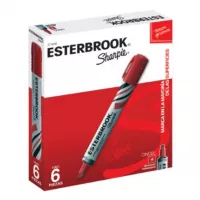 Marcador Permanente Esterbrook Color Rojo C/6 Pzas