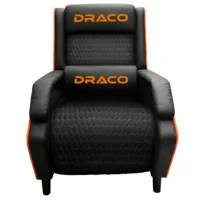 Sofá Gamer Reclinable Dragon XT Modelo Draco Color Negro-Naranja (Silla)