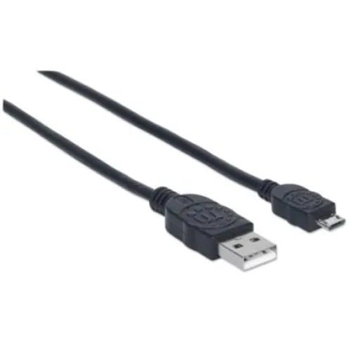 Cable Manhattan USB-A Micro USB-B 2.0 Alta Velocidad 3m Color Negro