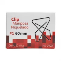 Clip Mariposa Niquelado Nextep #1 60mm 12 Clips