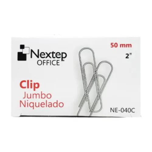 Clip Jumbo Niquelado Nextep 50mm 100 Clips
