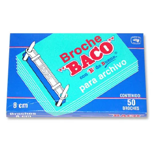 BROCHE BACO PARA ARCHIVO 8 CM C/50